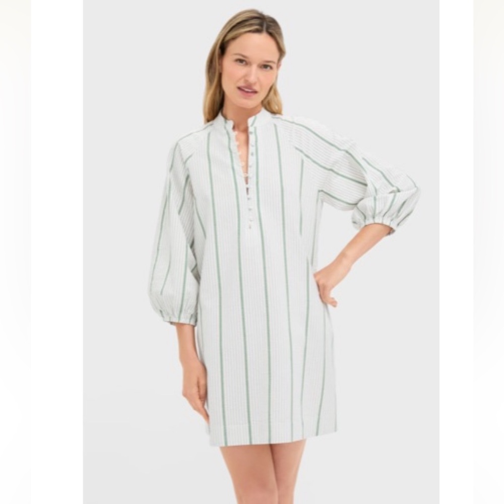TUCKERNUCK Mondego Stripe Seersucker Mini Maryse Caftan size medium